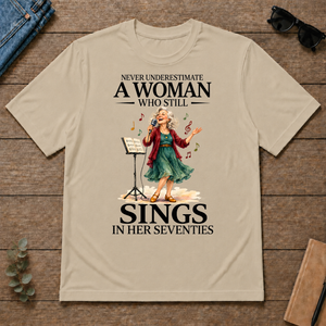 Funny A Woman Still Sings In Her Seventies - sand - TS2D-Sand