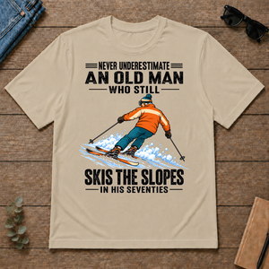 Never Underestimate An Old Man Still Skis The Slopes In His 70s - sand - TS2D-Sand