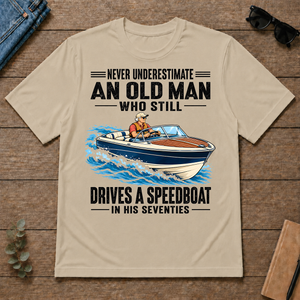 An Old Man Still Drives A Speedboat In His 70s - sand - TS2D-Sand