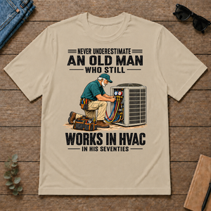 An Old Man Still Works In HVAC In His 70s - sand - TS2D-Sand