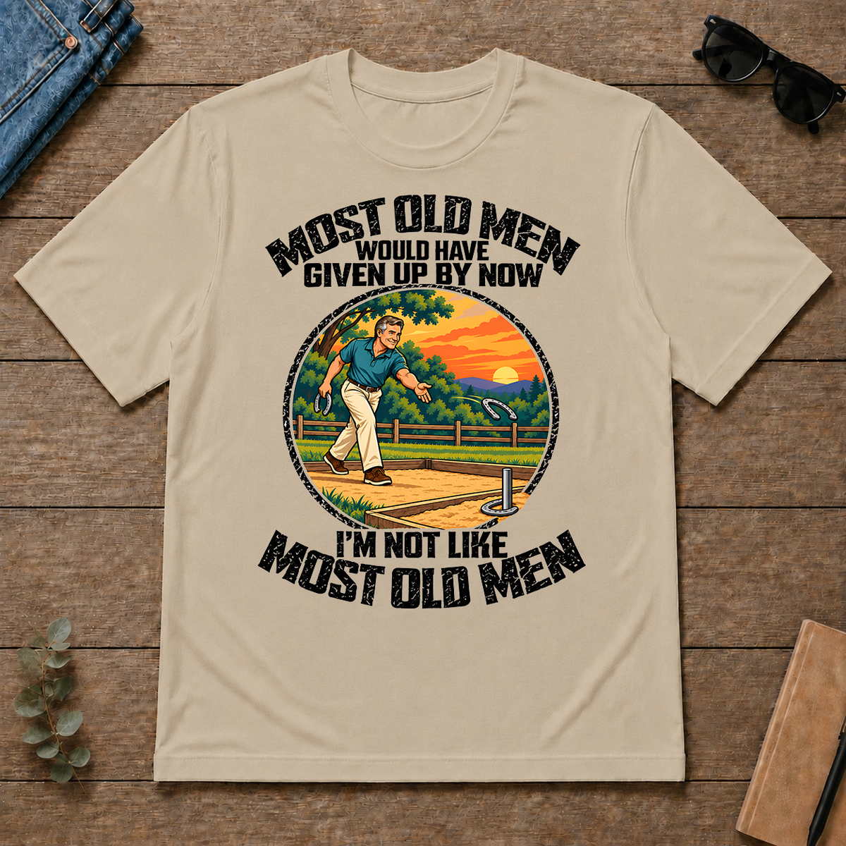 Horseshoe Pitching Most Old Men Would Have Given Up By Now - sand - TS2D-Sand