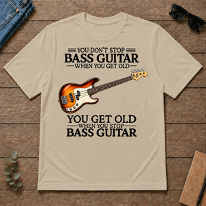 Don't Stop Playing Bass Guitar Vintage Art - sand - TS2D-Sand