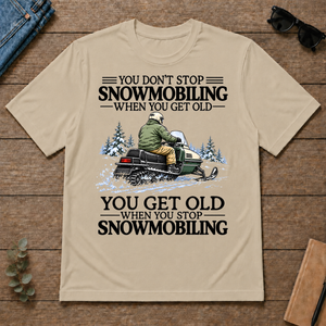 Don't Stop Snowmobiling Vintage Art - sand - TS2D-Sand