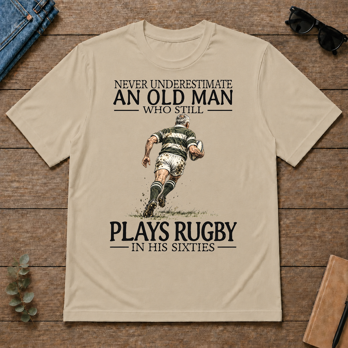 An Old Man Who Still Plays Rugby In His Sixties - sand - TS2D-Sand
