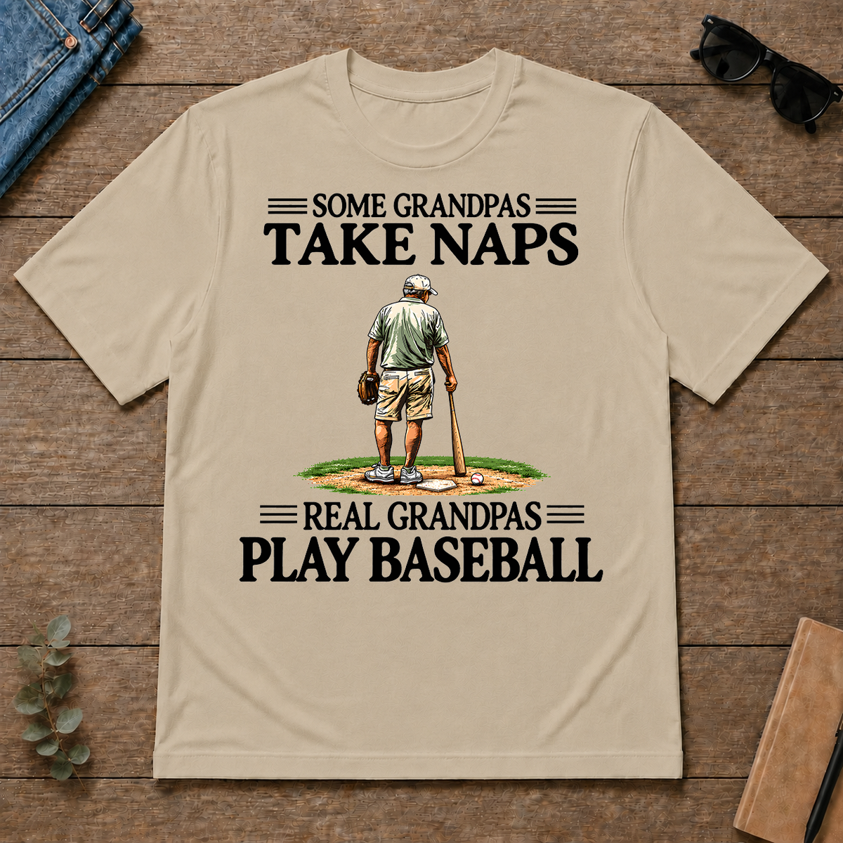 Real Grandpas Play Baseball Vintage - sand - TS2D-Sand