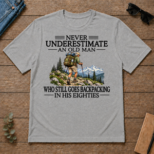 Never Underestimate An Old Man Backpacking 80s - sport-grey - TS2D-SportGrey