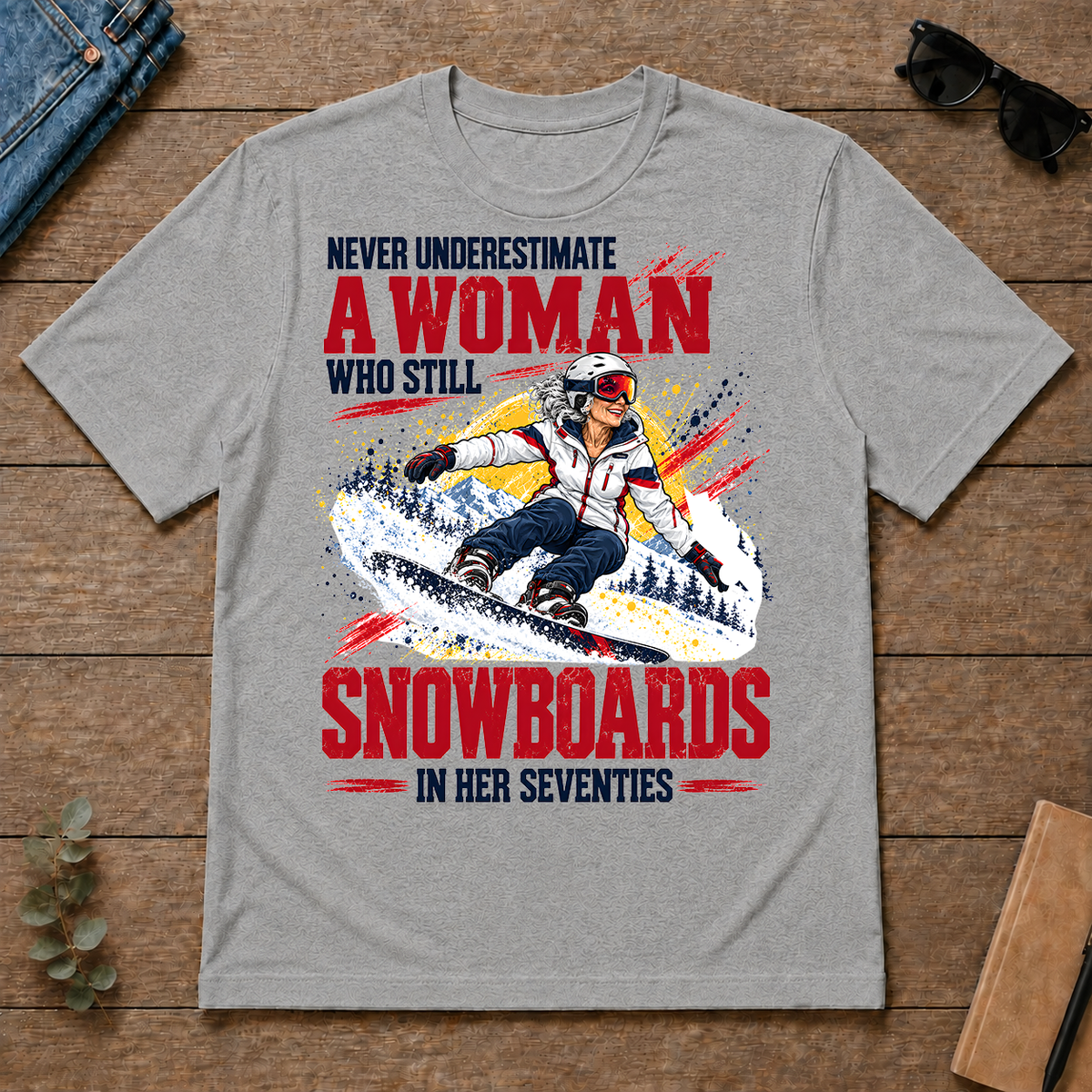 A Woman Still Snowboards In Her 70s - sport-grey - TS2D-SportGrey