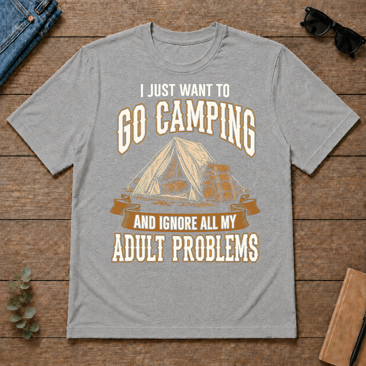 Vintage I Just Want To Go Camping - sport-grey - TS2D-SportGrey
