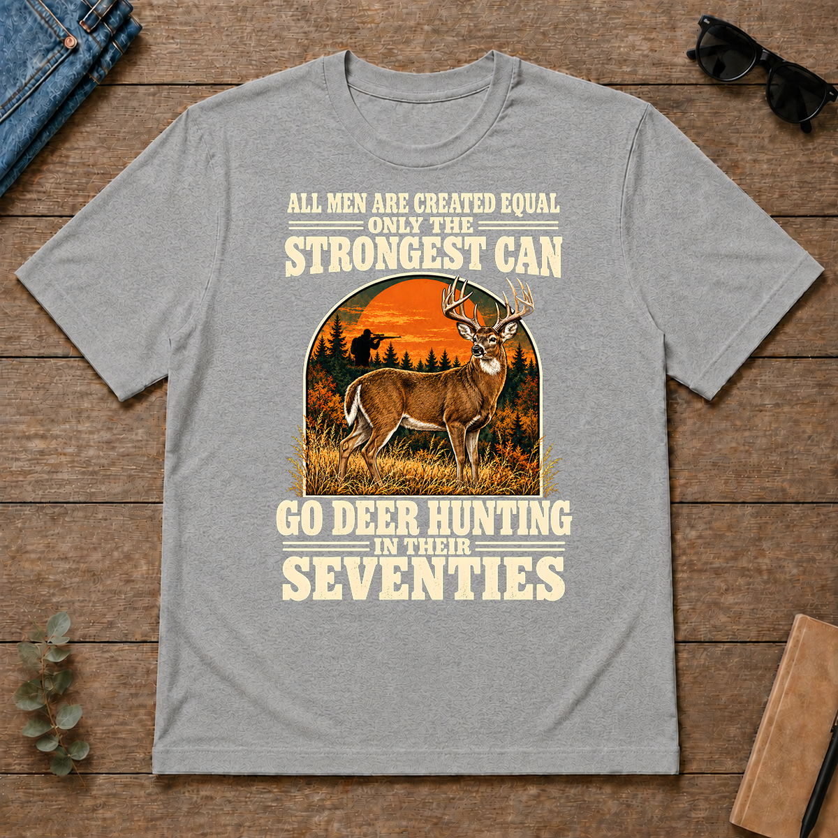 Deer Hunting Seventies Vintage - sport-grey - TS2D-SportGrey