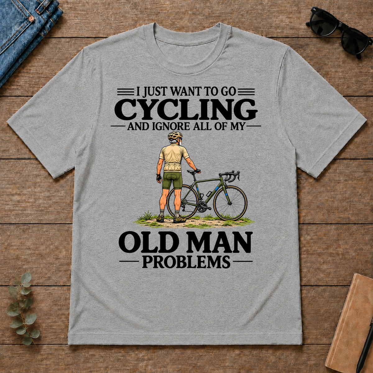 I Just Want To Go Cycling Vintage Men - sport-grey - TS2D-SportGrey