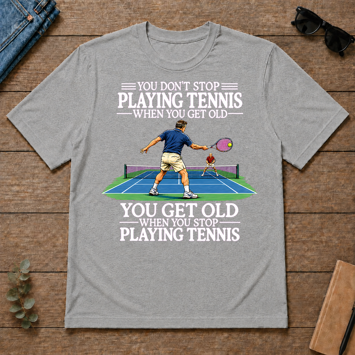 Old Man Don't Stop Tennis - sport-grey - TS2D-SportGrey