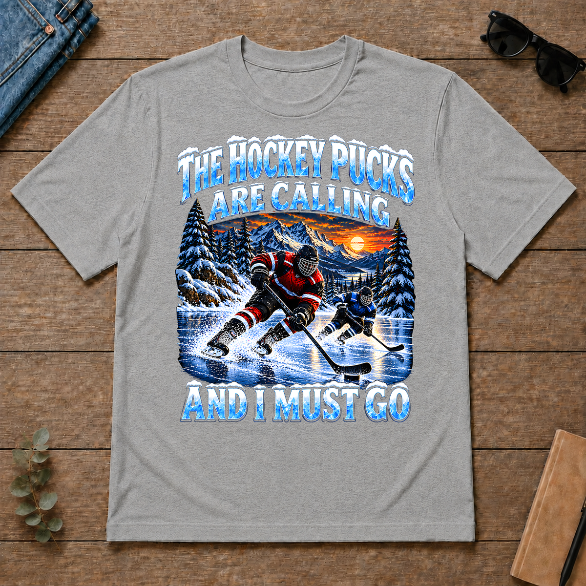 Hockey Pucks Are Calling And I Must Go - sport-grey - TS2D-SportGrey