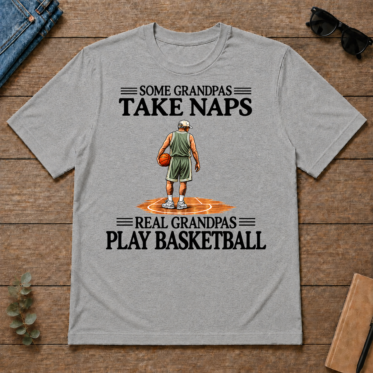 Real Grandpas Play Basketball Vintage - sport-grey - TS2D-SportGrey