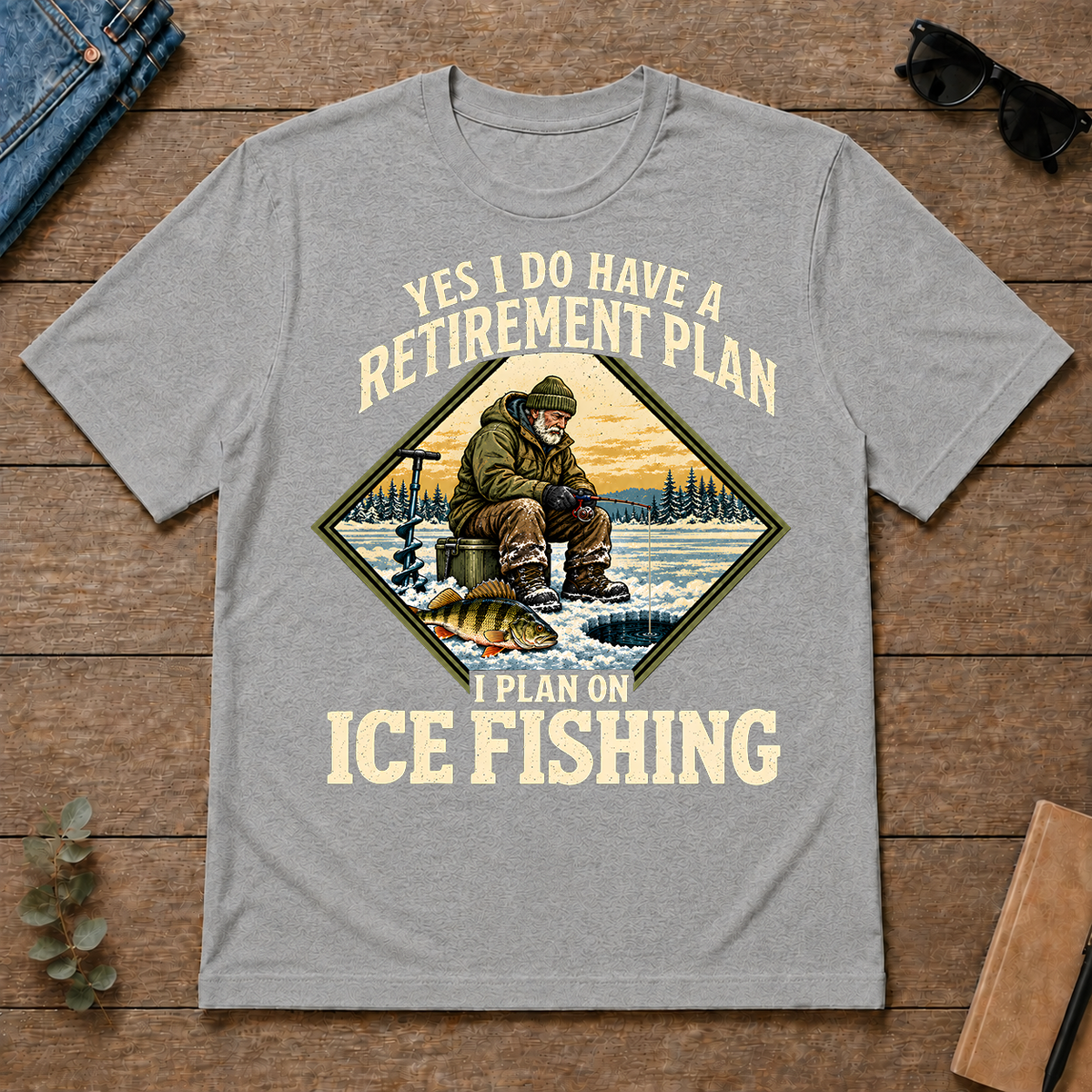 I Plan On Ice Fishing - sport-grey - TS2D-SportGrey