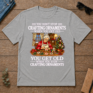 Old Woman Don't Stop Crafting Ornaments - sport-grey - TS2D-SportGrey