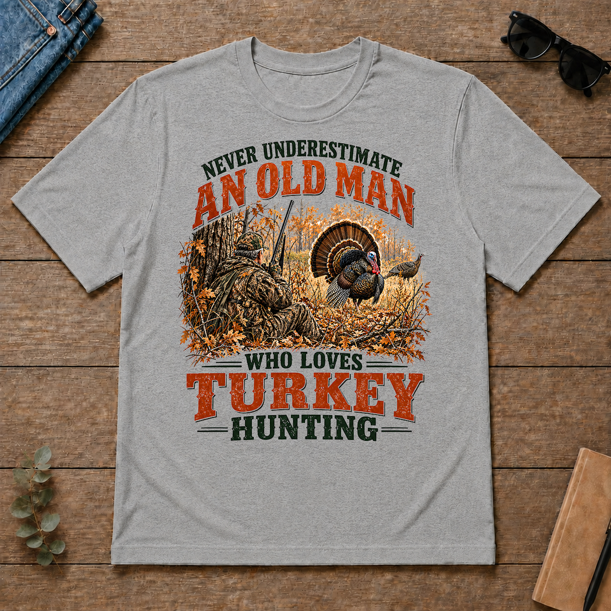 An Old Man Loves Turkey Hunting - sport-grey - TS2D-SportGrey