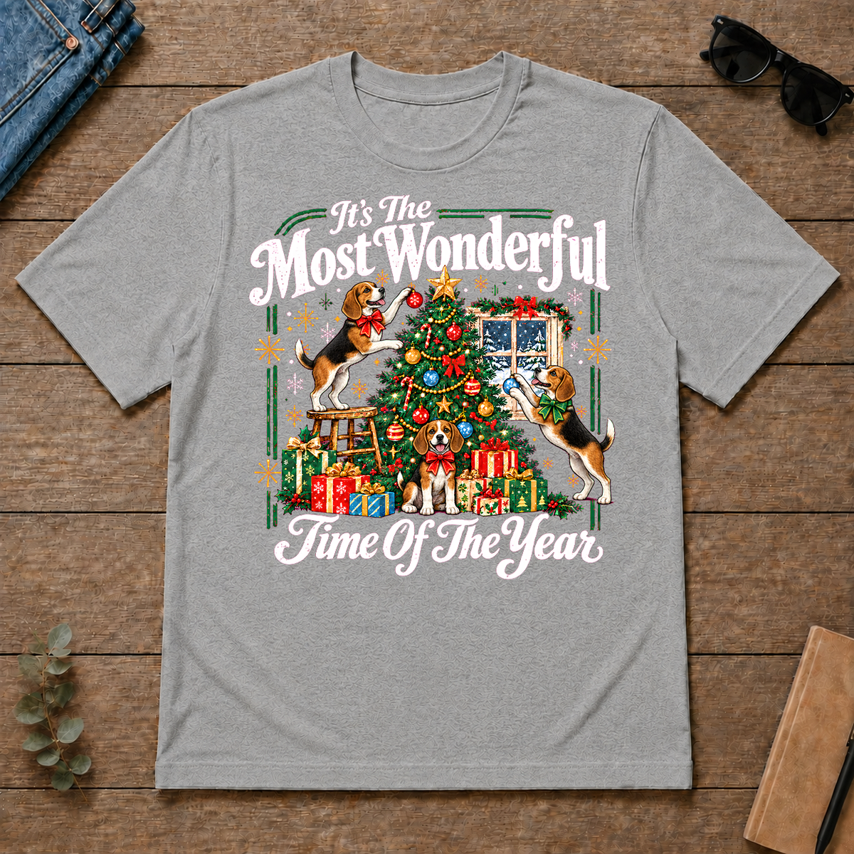 Wonderful Christmas Beagle - sport-grey - TS2D-SportGrey