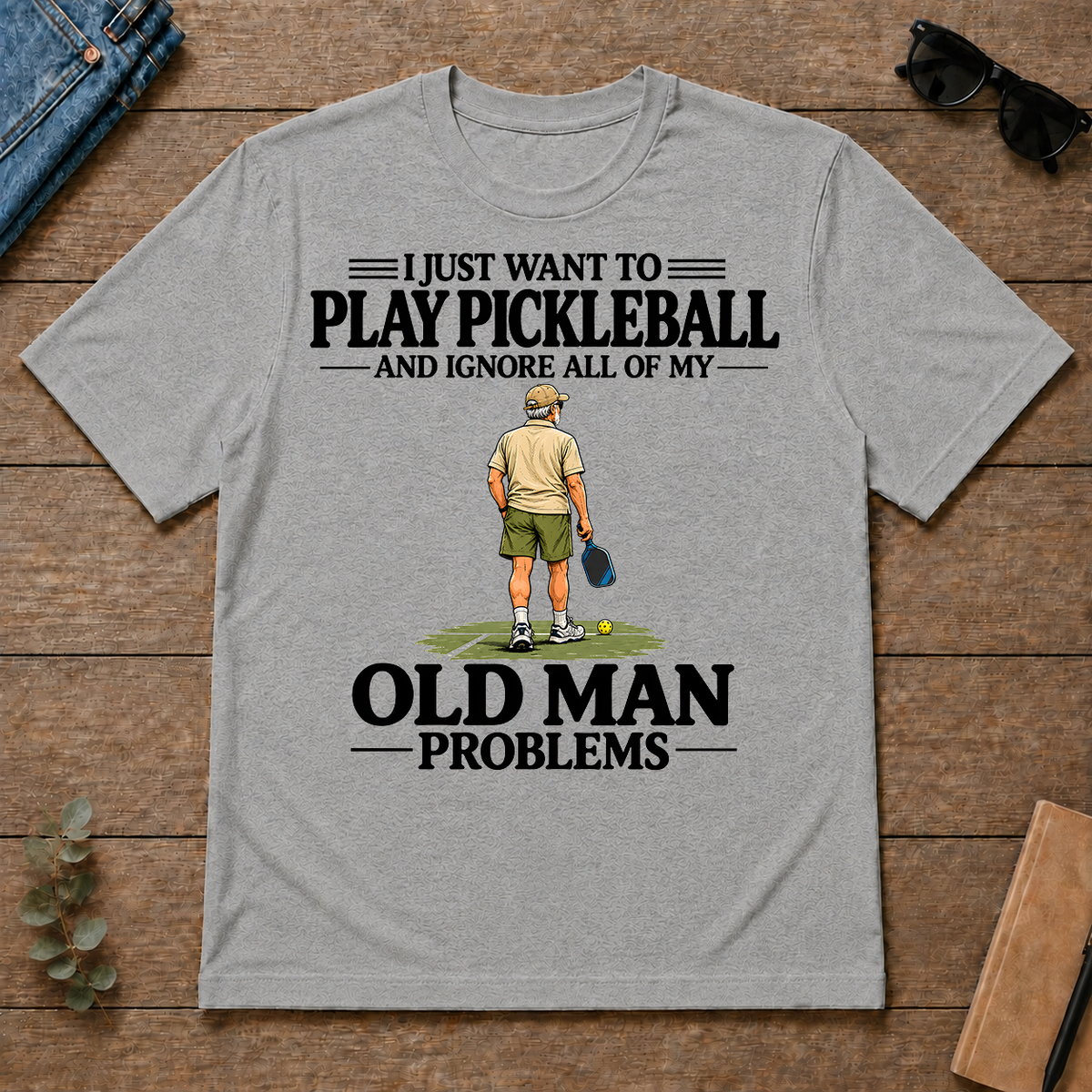 I Just Want To Play Pickleball Vintage - sport-grey - TS2D-SportGrey