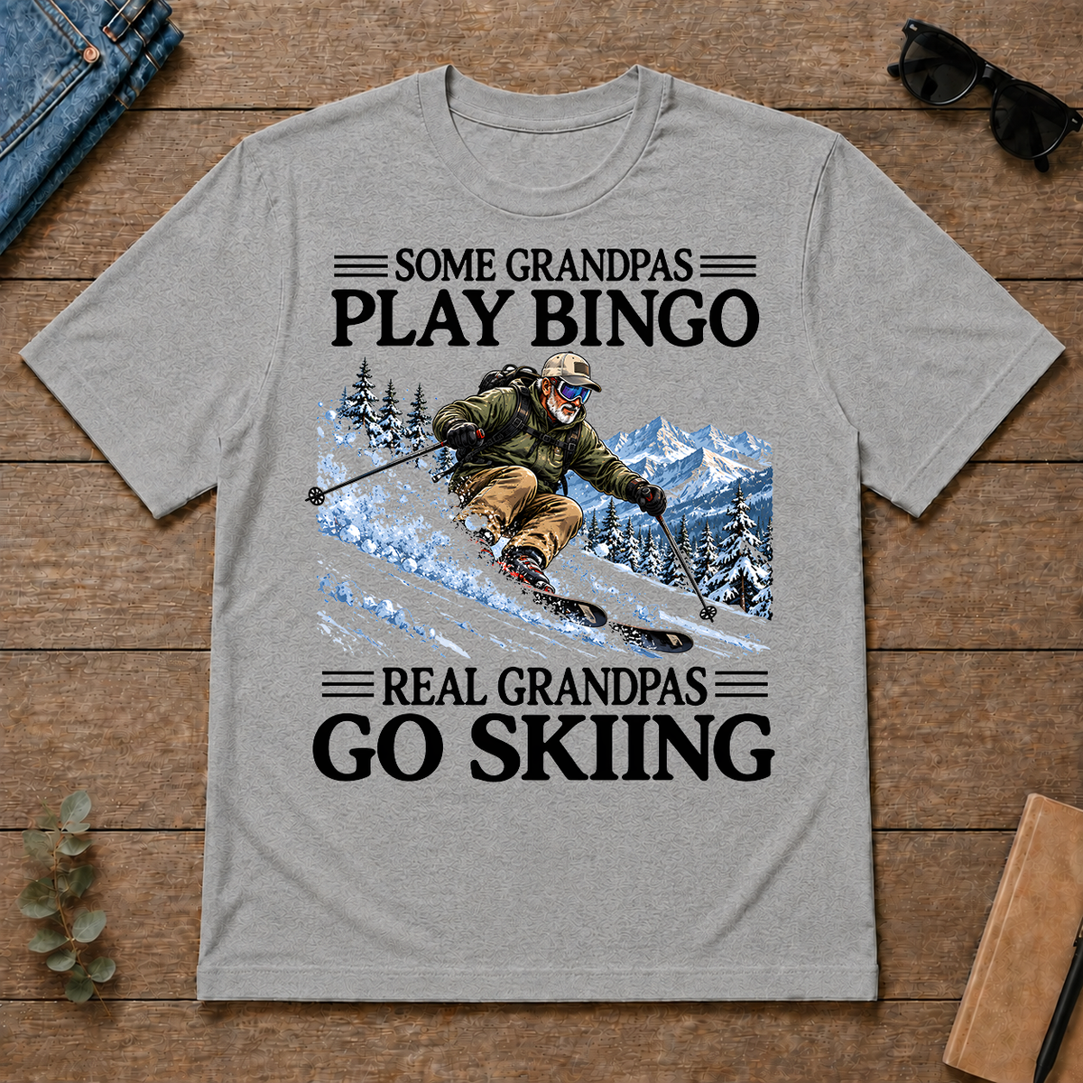 Some Grandpas Play Bingo Real Grandpas Go Skiing - sport-grey - TS2D-SportGrey