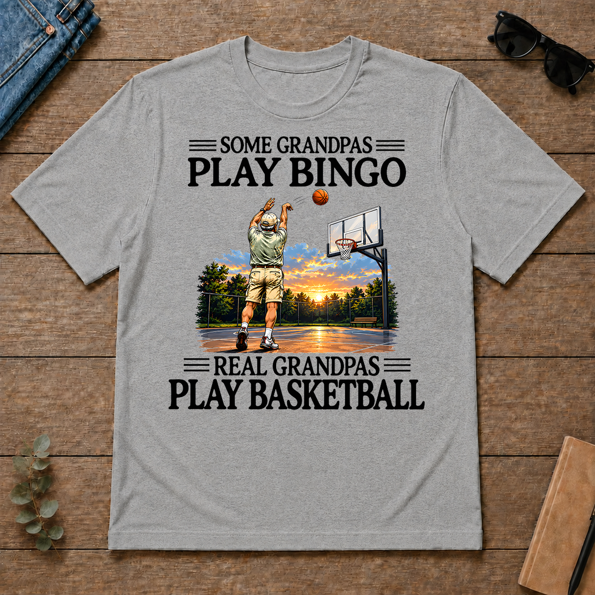 Some Grandpas Play Bingo Real Grandpas Play Basketball - sport-grey - TS2D-SportGrey