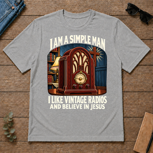 I Like Vintage Radios & Believe In Jesus - sport-grey - TS2D-SportGrey