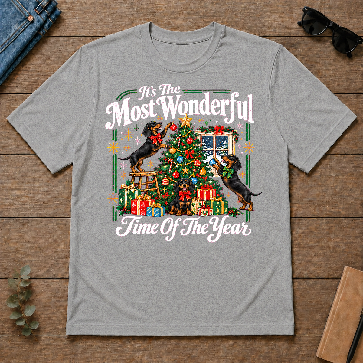 Wonderful Christmas Dachshund - sport-grey - TS2D-SportGrey