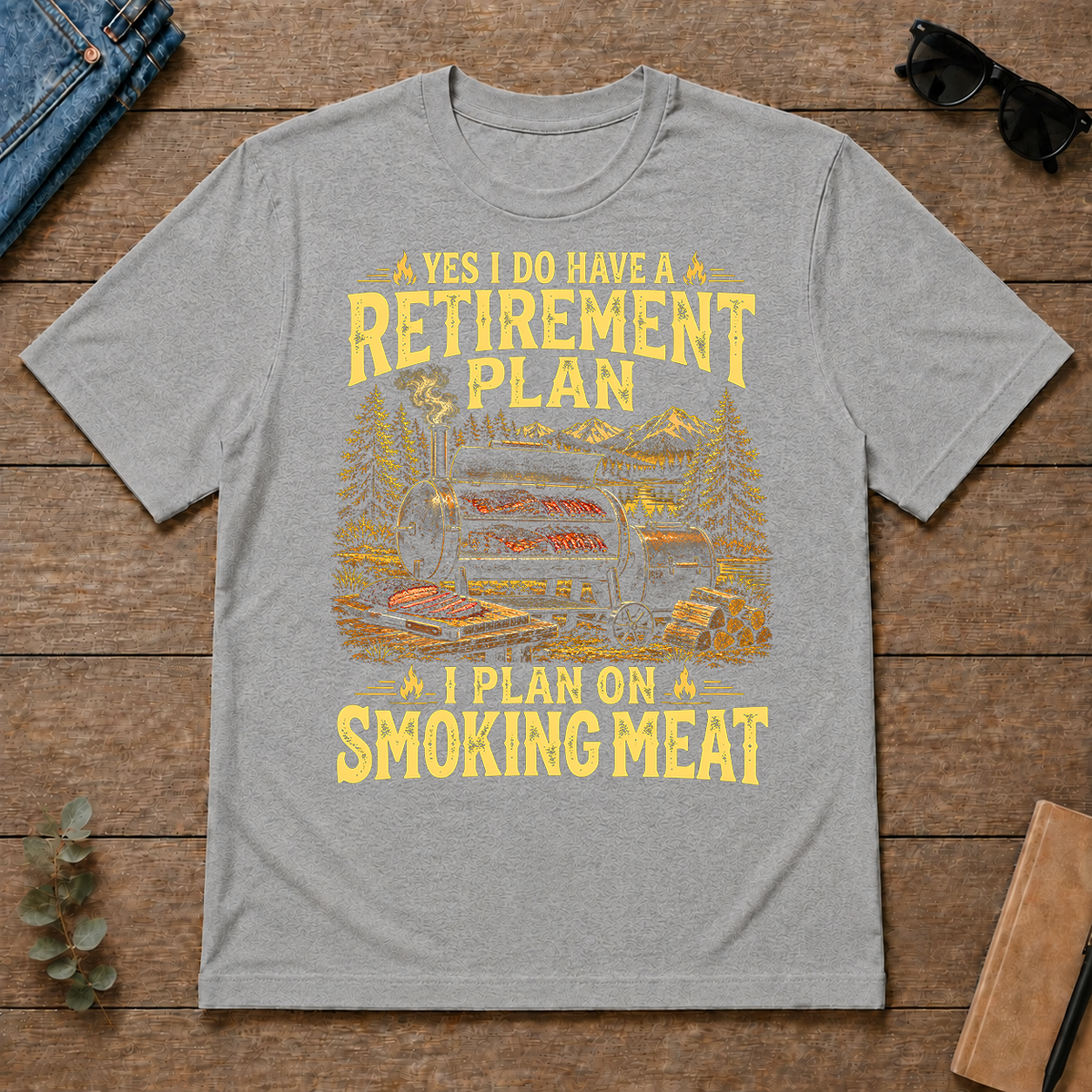 I Do Have A Retirement Plan I Plan On Smoking Meat - sport-grey - TS2D-SportGrey