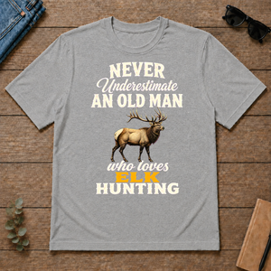 Never Underestimate An Old Man Who Loves Elk Hunting Retro - sport-grey - TS2D-SportGrey