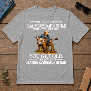Old Man Don't Stop Playing Resonator Guitar - sport-grey - TS2D-SportGrey