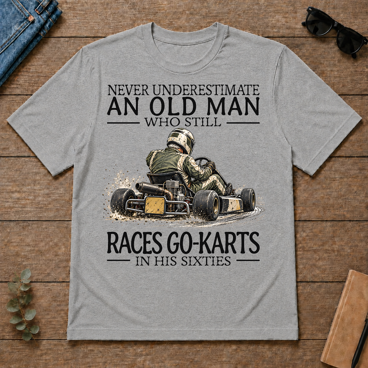 An Old Man Who Still Races Go-Karts In His Sixties - sport-grey - TS2D-SportGrey