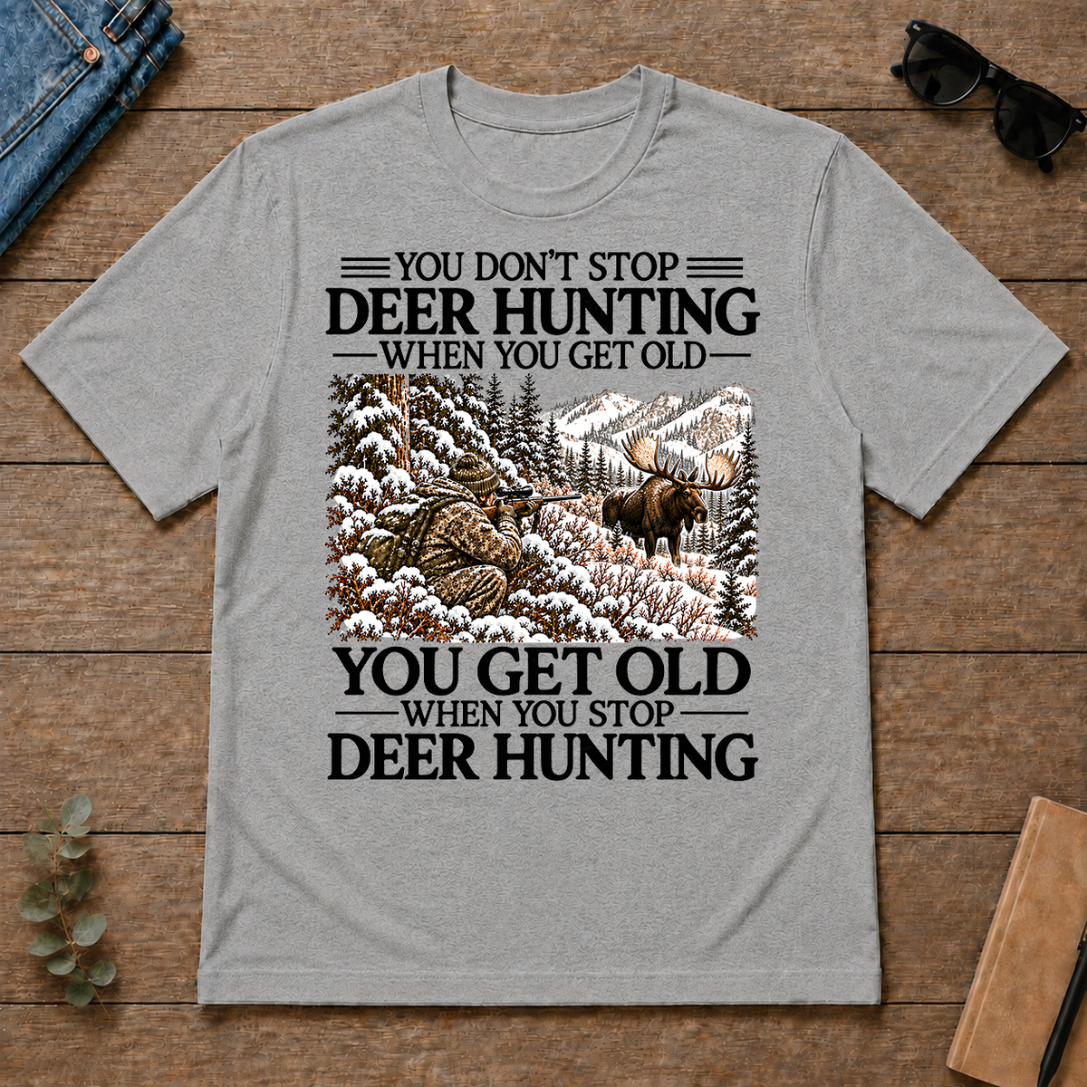 Don't Stop Moose Hunting Snow - sport-grey - TS2D-SportGrey
