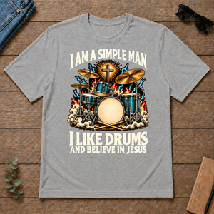 I Like Drums & Believe In Jesus - sport-grey - TS2D-SportGrey
