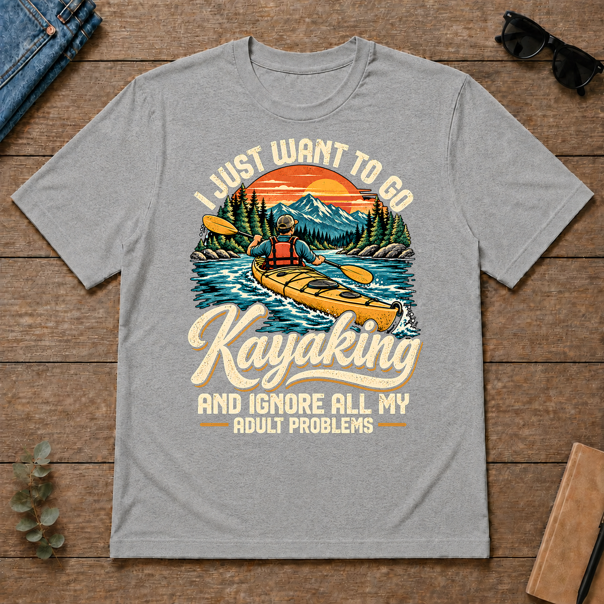 I Just Want To Go Kayaking & Ignore All Adult Problems - sport-grey - TS2D-SportGrey