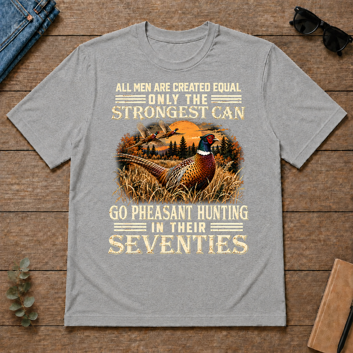 Pheasant Hunting Strongest Man In Seventies - sport-grey - TS2D-SportGrey