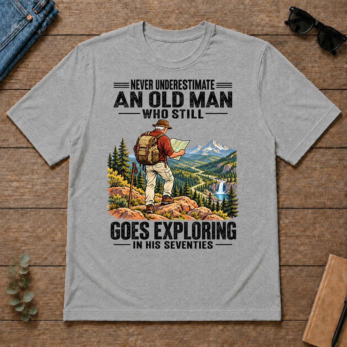 An Old Man Still Goes Exploring In His 70s - sport-grey - TS2D-SportGrey
