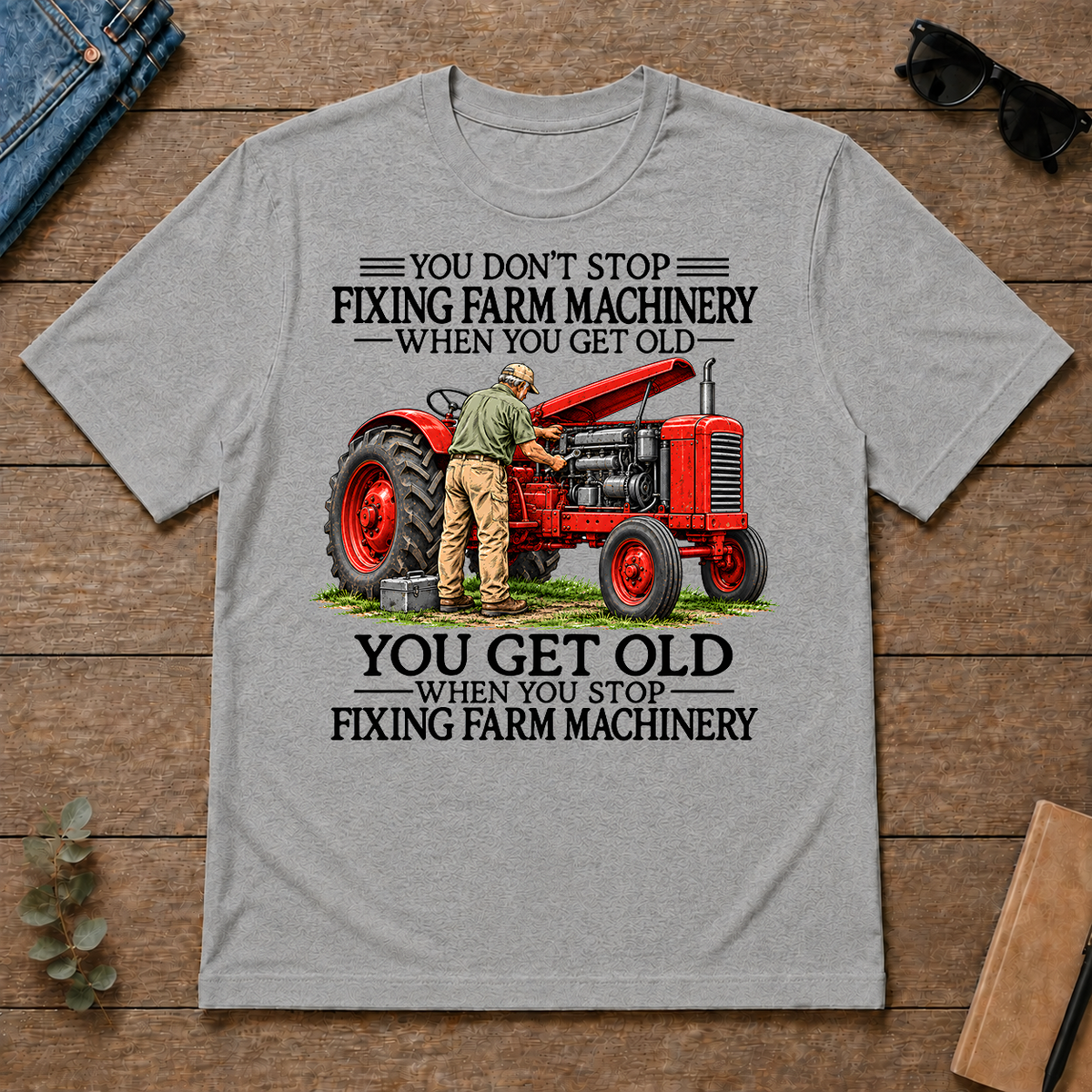 Don't Stop Fixing Farm Machinery - sport-grey - TS2D-SportGrey