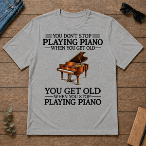 Don't Stop Playing Piano Vintage Art - sport-grey - TS2D-SportGrey