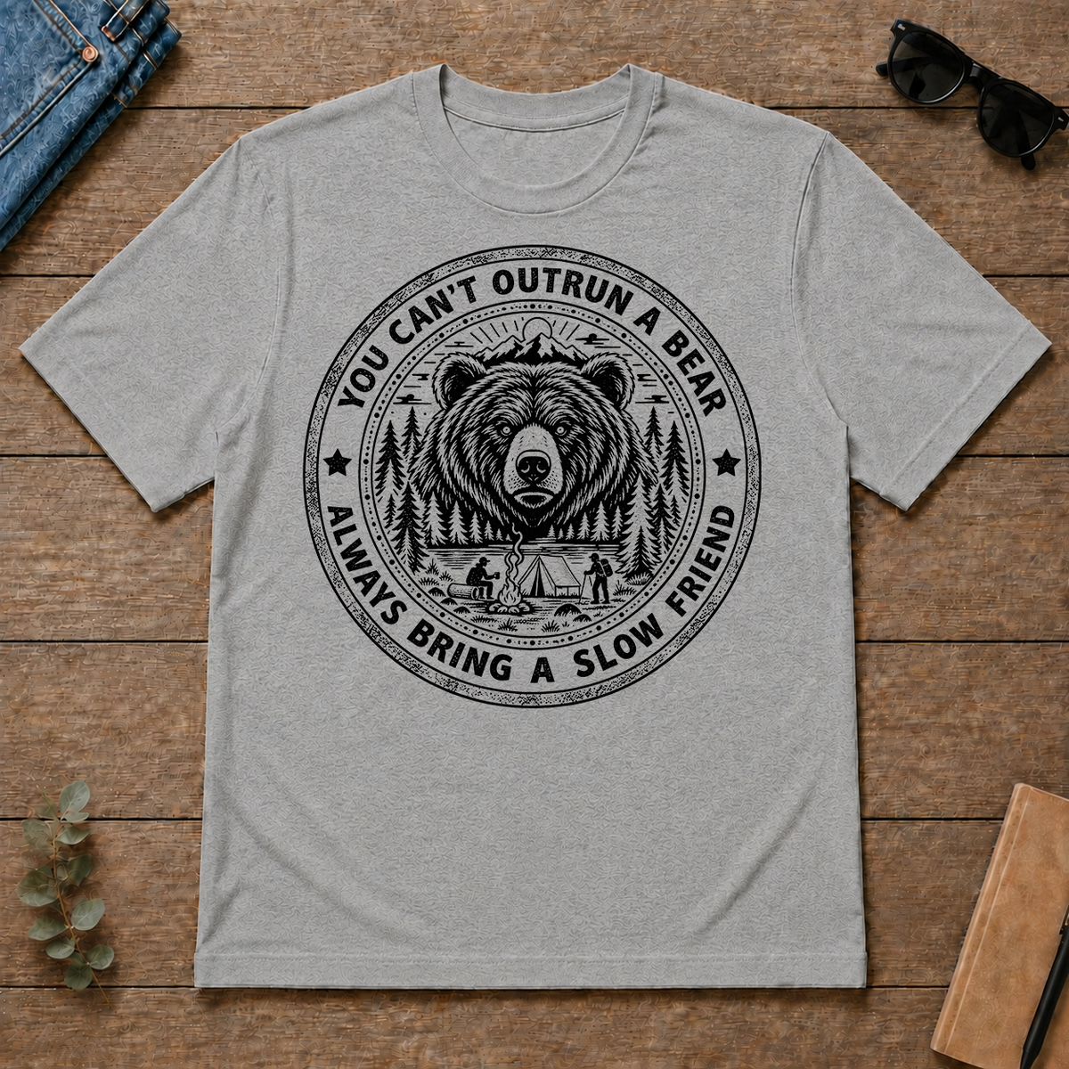 You Can't Outrun A Bear Always Bring A Slow Friend - sport-grey - TS2D-SportGrey