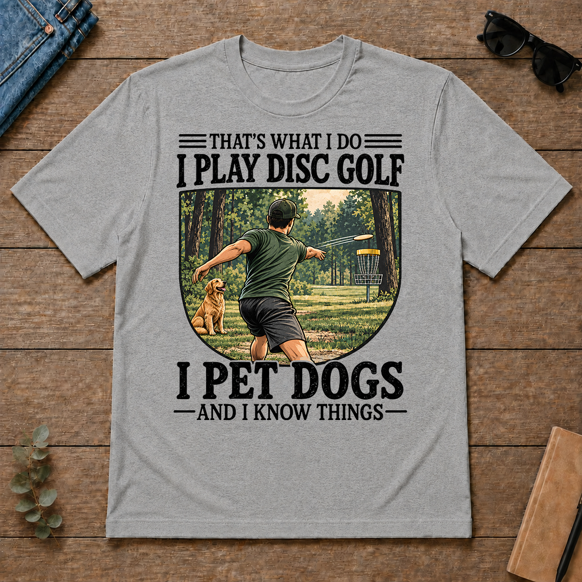 I Play Disc Golf And I Pet Dog - sport-grey - TS2D-SportGrey