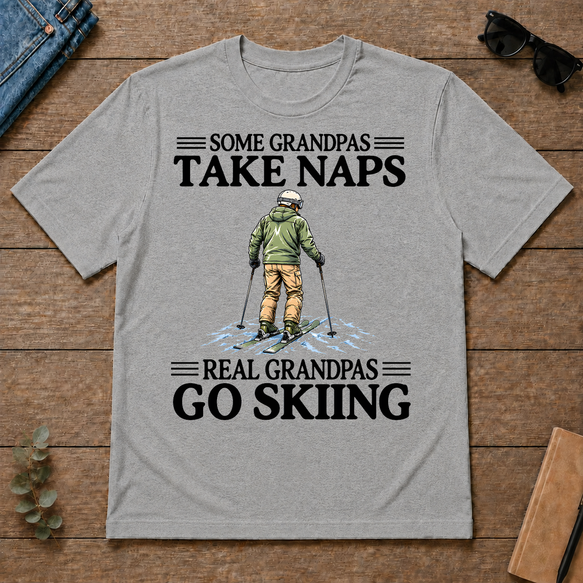 Real Grandpas Go Skiing Vintage - sport-grey - TS2D-SportGrey