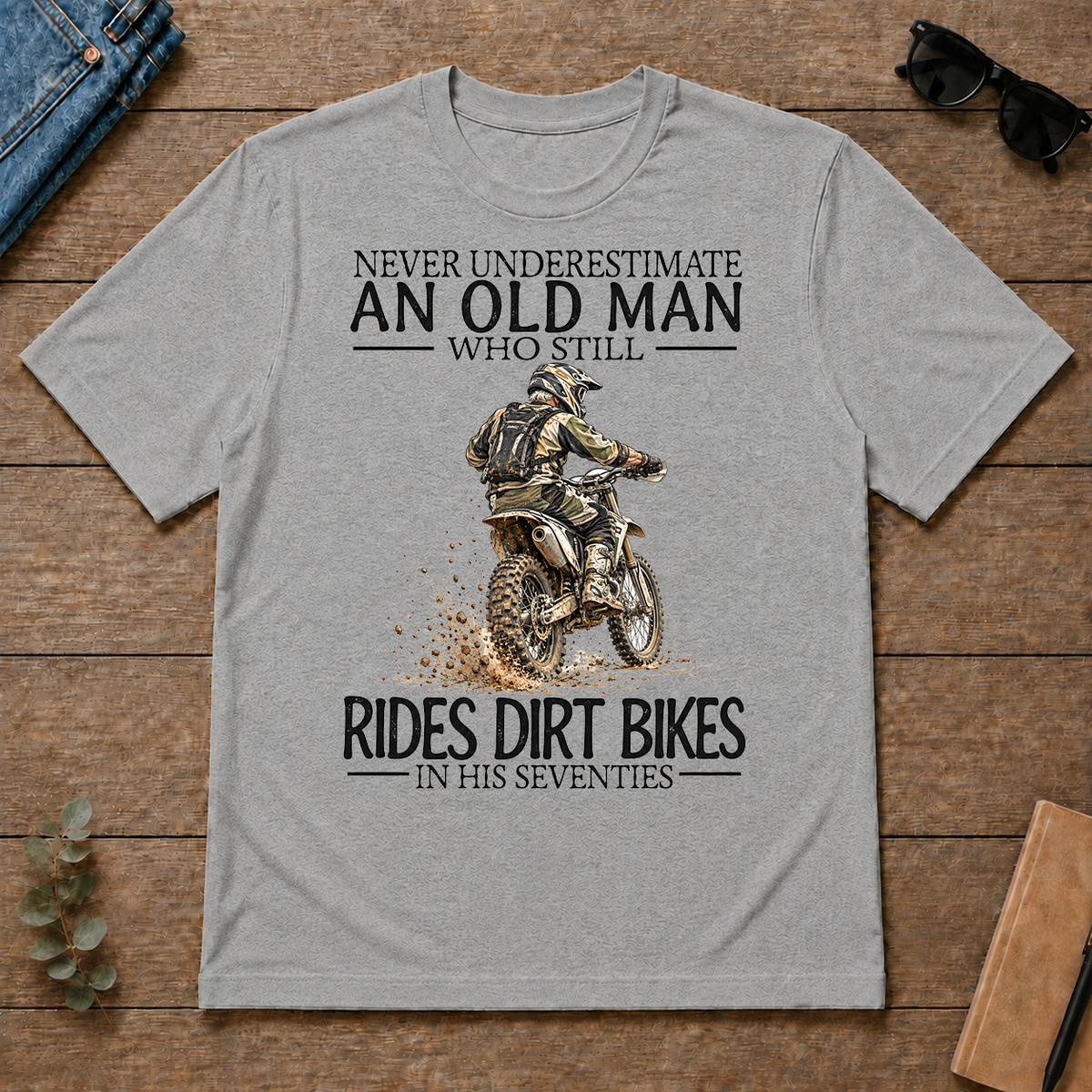 An Old Man Who Still Rides Dirt Bikes In His Seventies - sport-grey - TS2D-SportGrey