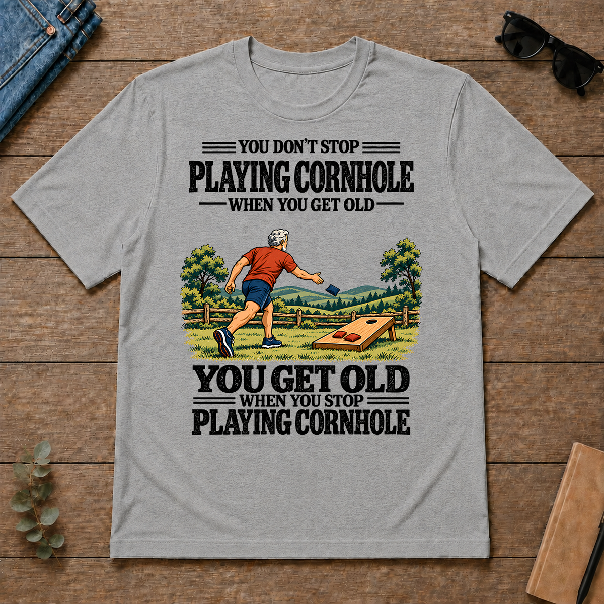 You Get Old When You Stop Playing Cornhole - sport-grey - TS2D-SportGrey