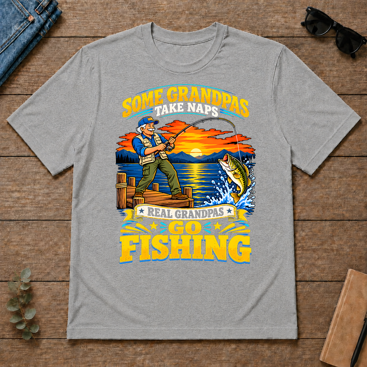 Real Grandpas Go Fishing - sport-grey - TS2D-SportGrey