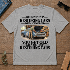 Don't Stop Restoring Cars Vintage Art - sport-grey - TS2D-SportGrey