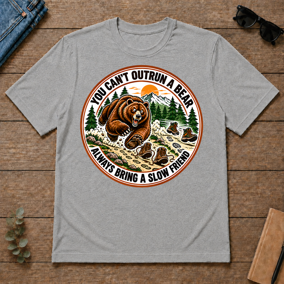Funny You Can't Outrun A Bear Always Bring A Slow Friend - sport-grey - TS2D-SportGrey