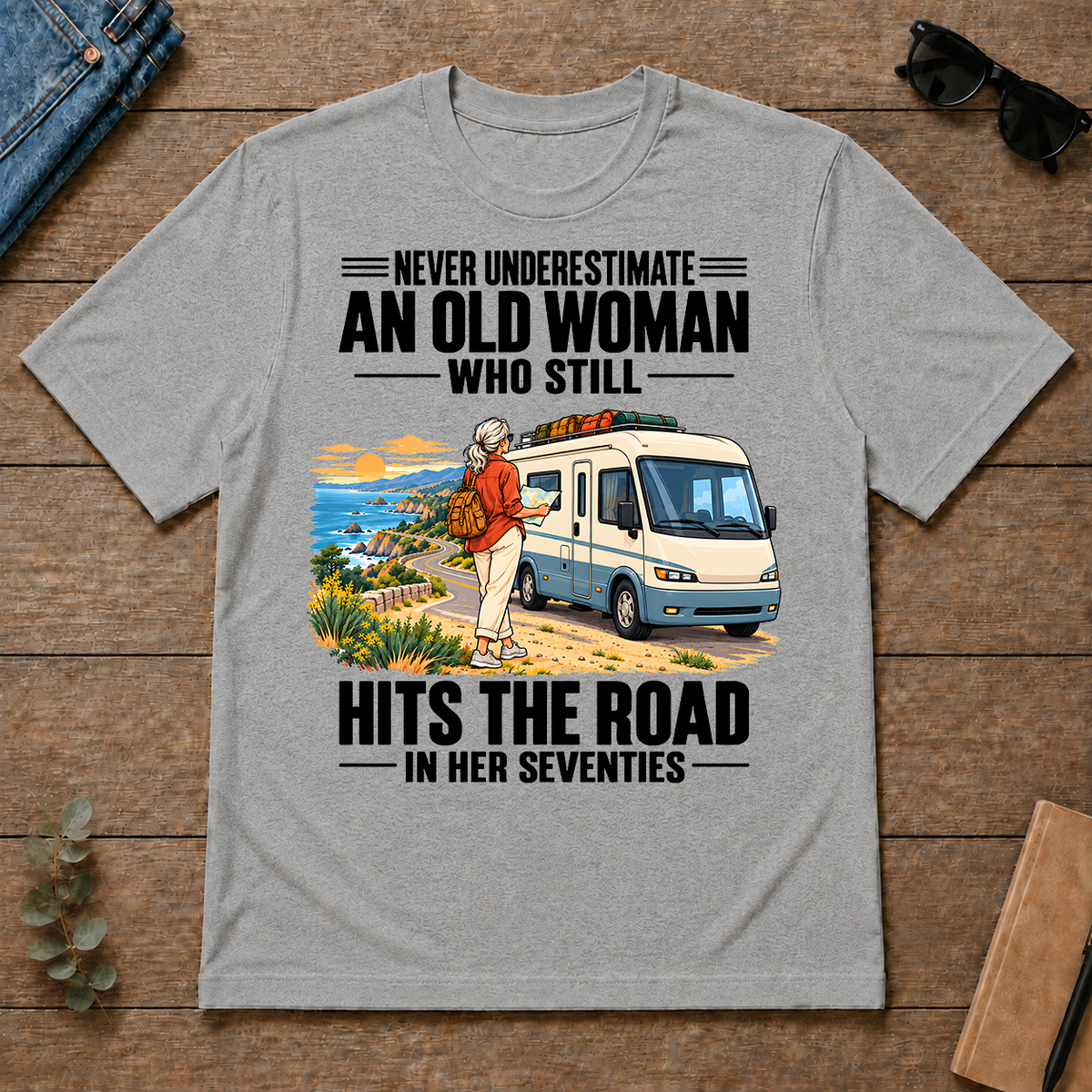 An Old Woman Still Hits The Road In Her 70s - sport-grey - TS2D-SportGrey
