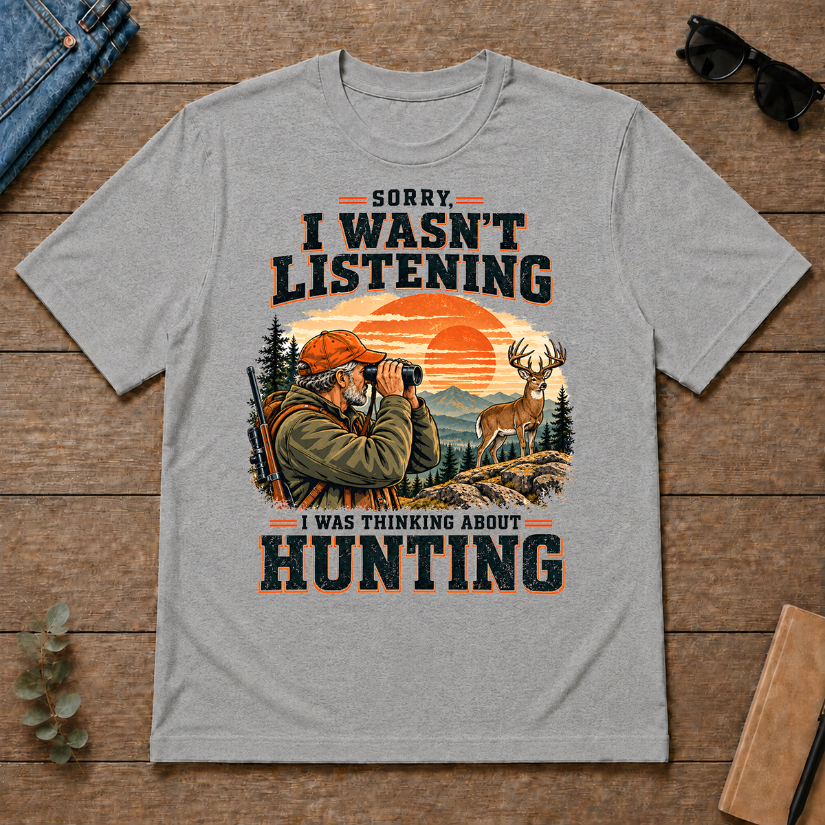 I Was Thinking About Hunting - sport-grey - TS2D-SportGrey