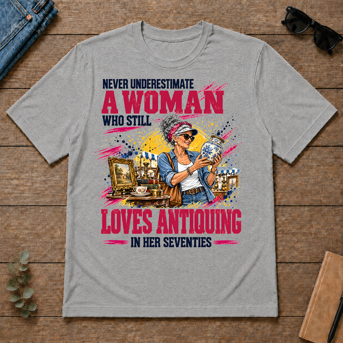 A Woman Still Loves Antiquing In Her 70s - sport-grey - TS2D-SportGrey