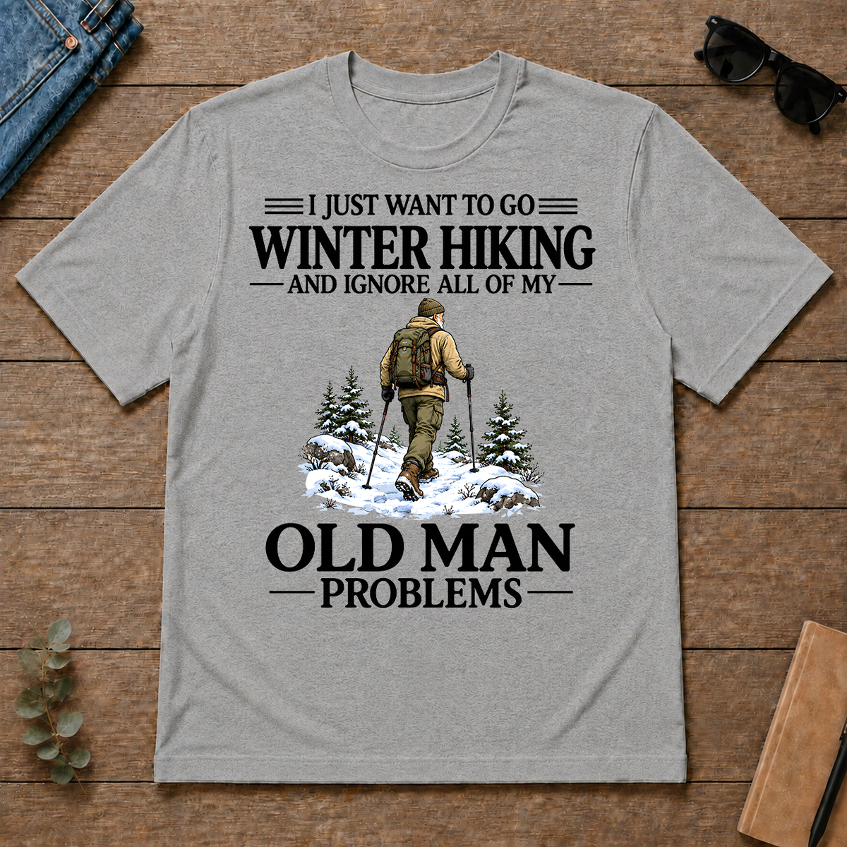 I Just Want To Go Winter Hiking - sport-grey - TS2D-SportGrey