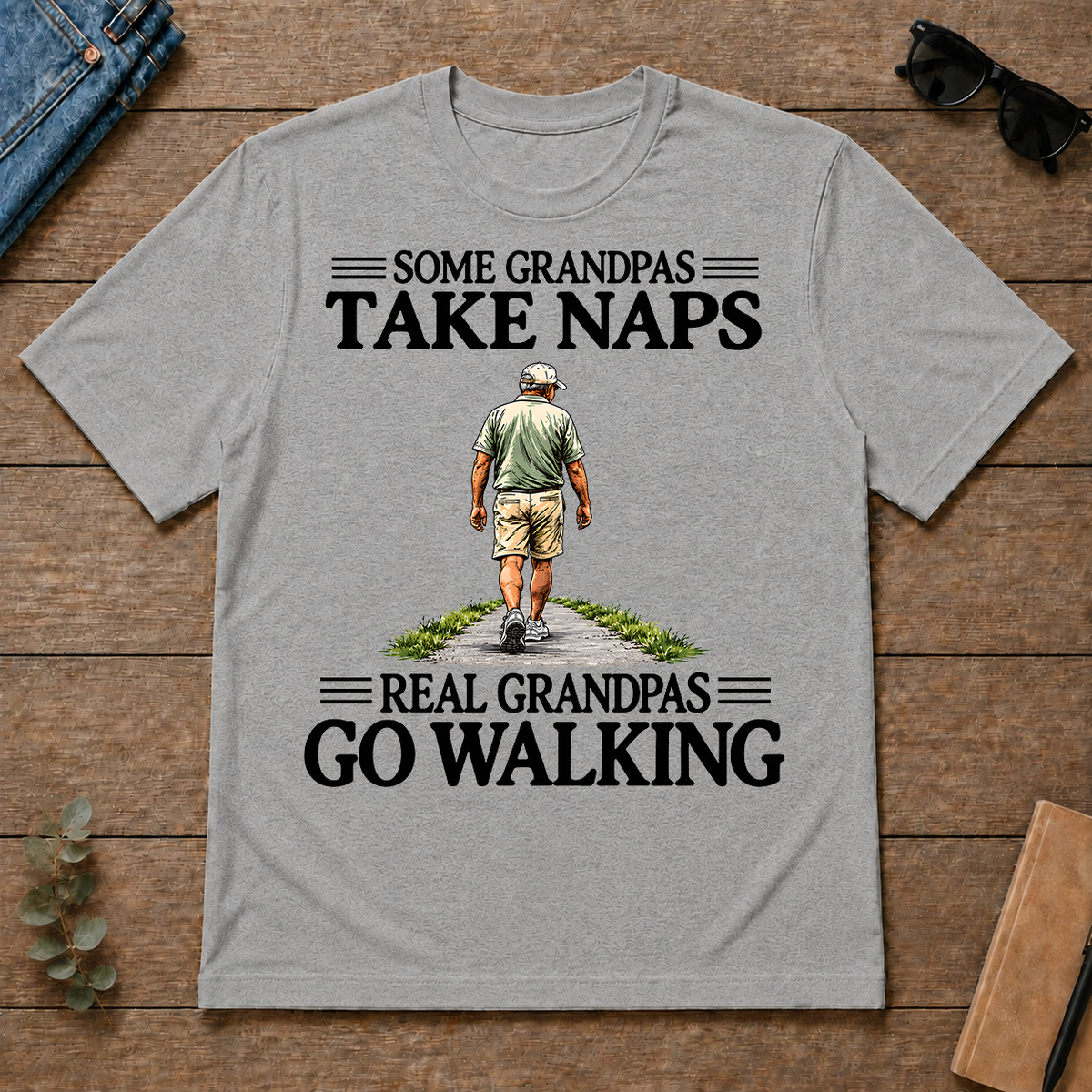 Real Grandpas Go Walking Vintage - sport-grey - TS2D-SportGrey